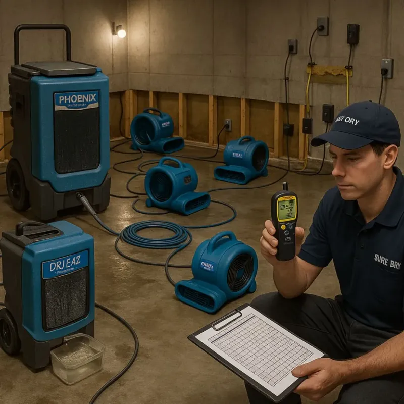 Structural Drying and Dehumidification process in Havelock, NC